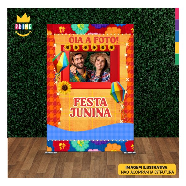 Painel de Festa Retangular Interativo 3D Festa Junina Barraca Selfie com Corte a Laser 1,50m x 2,20 - Image 3