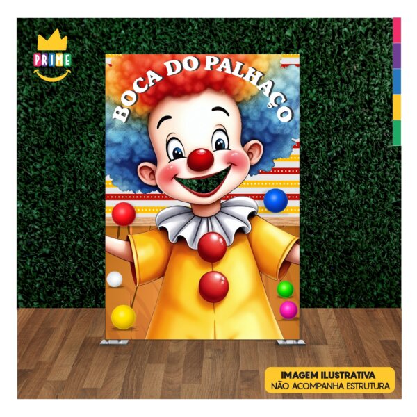 Painel Festa Junina Boca do Palhaço Vazado Tecido 1,50x2,20m - Image 3