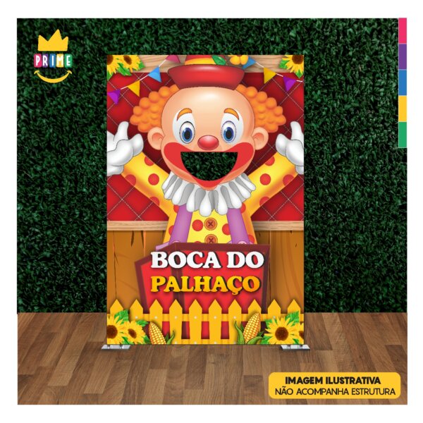 Painel Festa Junina Boca do Palhaço Vazado Tecido 1,50x2,20m - Image 3