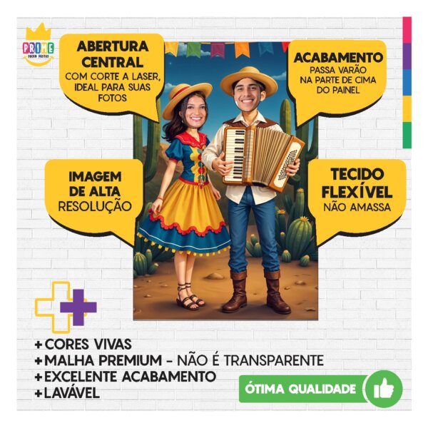 Painel Festa Junina 3d Vazado Retangular Interativo 1,5x2,2 - Image 4