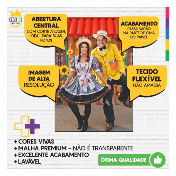 Painel Festa Junina 3d Vazado Retangular Interativo 1,5x2,2 - Image 4
