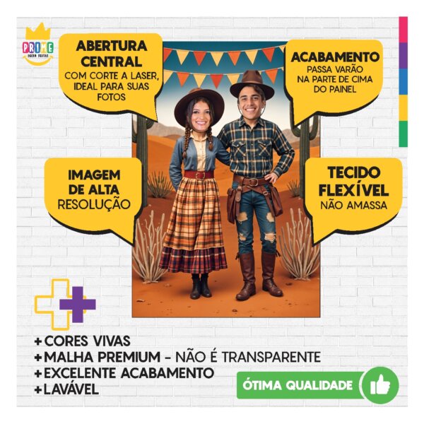 Painel Festa Junina 3d Vazado Retangular Interativo 1,5x2,2 - Image 4