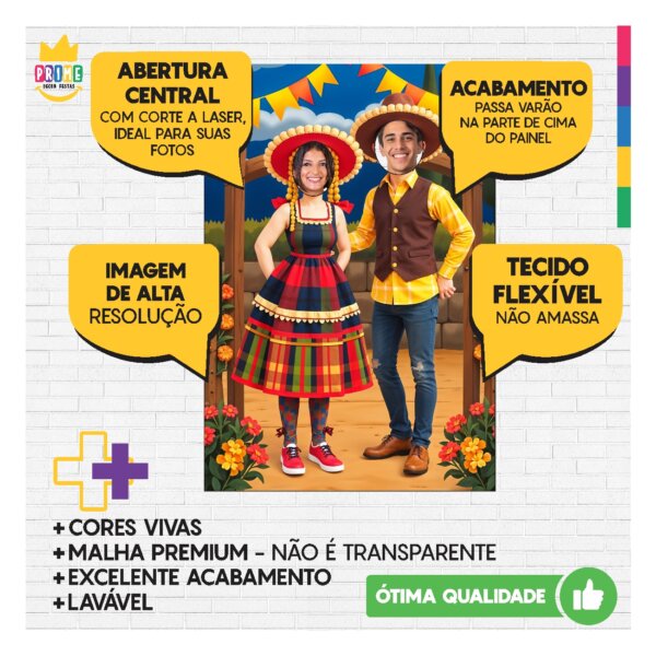 Painel Festa Junina 3d Vazado Retangular Interativo 1,5x2,2 - Image 4