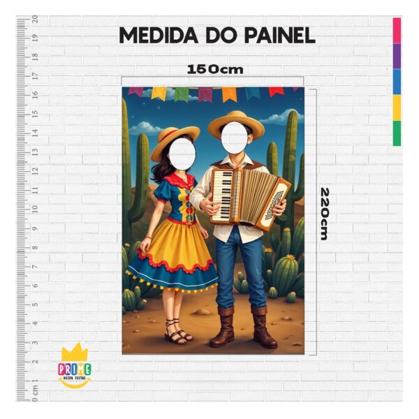 Painel Festa Junina 3d Vazado Retangular Interativo 1,5x2,2 - Image 5