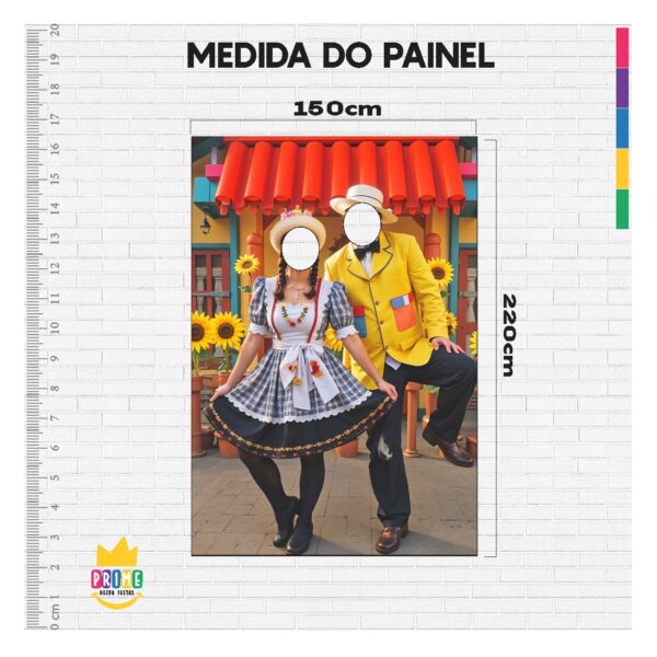Painel Festa Junina 3d Vazado Retangular Interativo 1,5x2,2 - Image 5