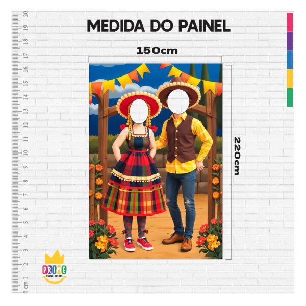 Painel Festa Junina 3d Vazado Retangular Interativo 1,5x2,2 - Image 5