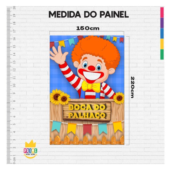 Painel Festa Junina Boca do Palhaço Vazado Tecido 1,50x2,20m - Image 5